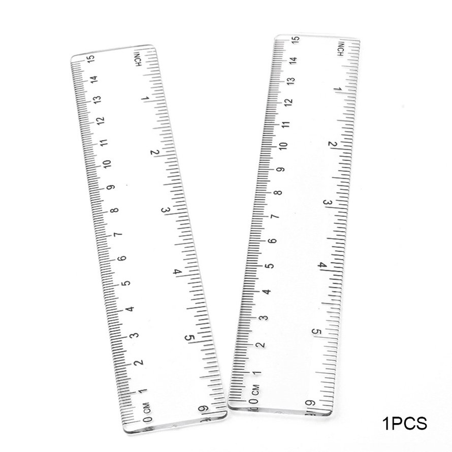 Thước kẻ màu trong suốt làm bằng nhựa 15cm / 20cm / 30cm