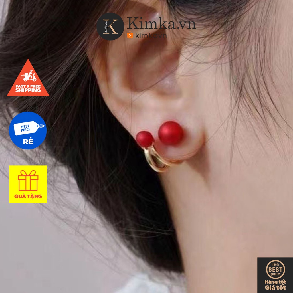 (0703) Khuyên Tai Đính Ngọc Cổ Điển Hàn Quốc
