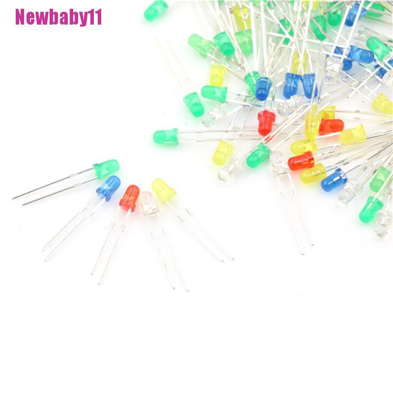 Set 100 Đi Ốt Đèn LED 3mm Nhiều Màu 20mA