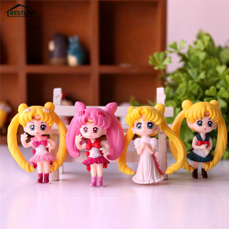 SAILOR MOON Mô Hình Đồ Chơi Nhân Vật Thủy Thủ Mặt Trăng Dễ Thương Bằng Pvc