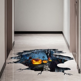 Nhãn dán sàn nhà hình đầu lâu và cây cọ kinh dị trang trí halloween
