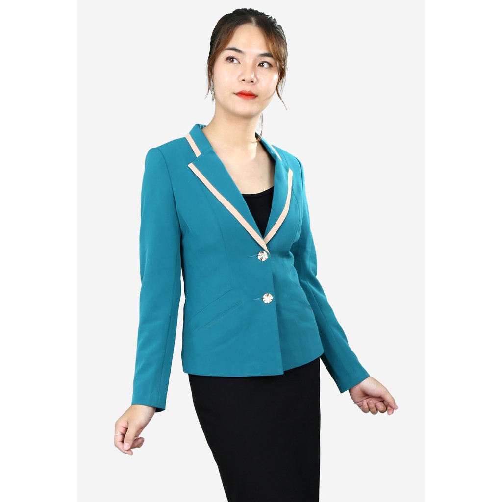 Áo vest xanh siêu nhẹ tay dài 2 ve cụt túi lé có nắp The One Fashion AVP06XA