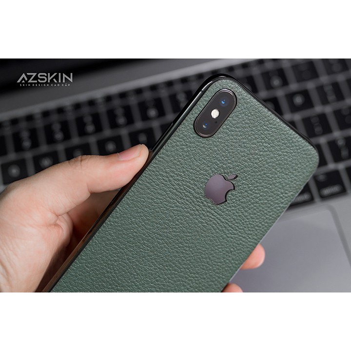 [Hot] Miếng Dán Da Bò Màu Xanh Rêu Nhạt Cho Iphone X / Xs Max