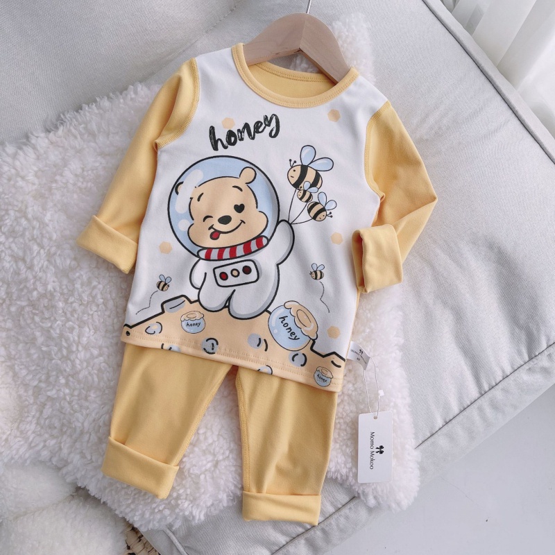 Bộ Đồ Ngủ Lưng Cao Bằng Vải Nhung Giữ Ấm Bụng Cho Bé Trai Và Bé Gái