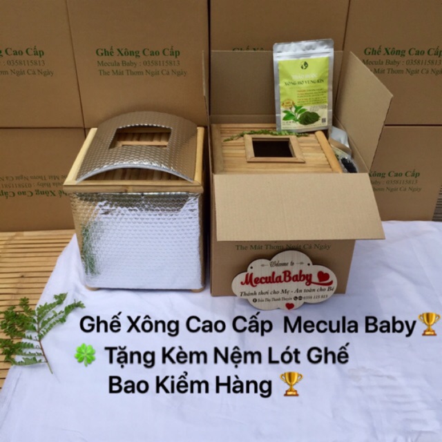 COMBO GHẾ XÔNG CAO CẤP + THẢO DƯỢC ( 8 lần xông ) + XÔ + BỌC CÁCH NHIỆT Tặng Nệm Ghế