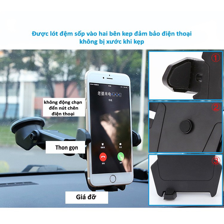 Giá Đỡ Điện Thoại Xoay 360 Dùng Trong Xe Ôtô Chắc Chắn Tiện Lợi-Chất Liệu Kiểu Giáng Sang Trong Tinh Tế (Chuẩn Loại 1)