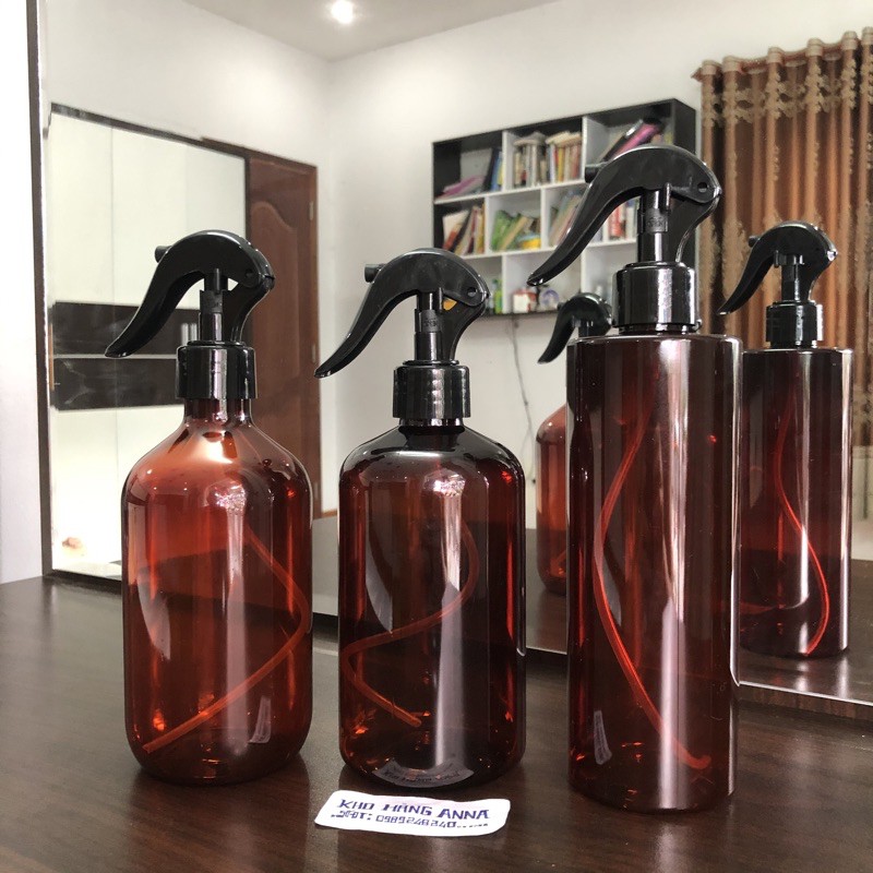 Bình xịt nước phun sương 500ml- Bình Chai Xịt kính, xịt tưới cây, xịt tóc, xịt khuẩn 500ml màu trong suốt, Nâu,xanh lá