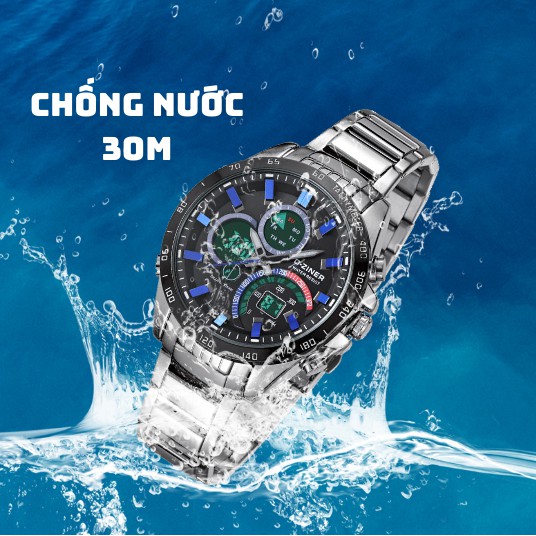 Đồng hồ nam chính hãng dây thép không gỉ D-ZINER DZ8106 chống nước 30m siêu bền