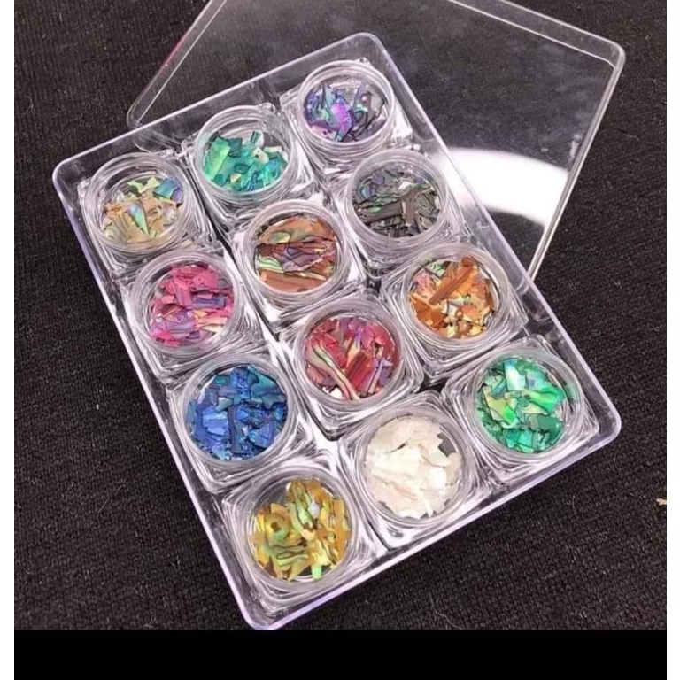 Xà cừ nail vân đá mỏng sét 12 màu