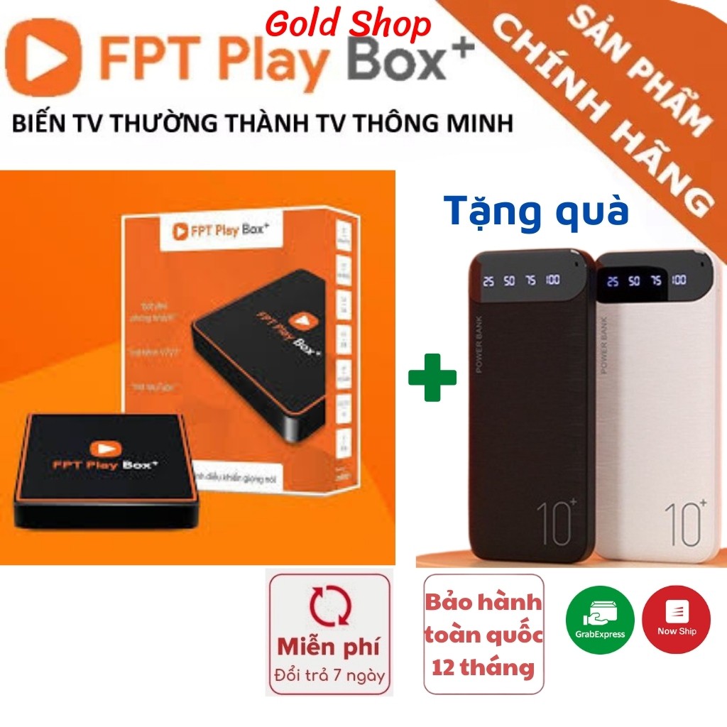 Đầu thu kỹ thuật số FPT Play Box+ 2020 T550/S550 Hệ điều hành AndroidTV 10  Tivi Box - Tặng chuột không dây GOLD SHOP