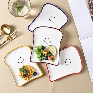 Dĩa sandwich mặt cười gốm sứ