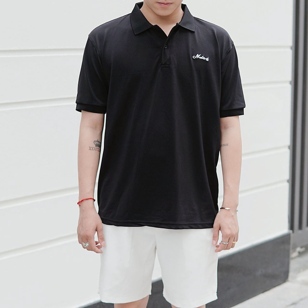 Áo polo nam cổ bẻ BIGSIZE thêu chữ  MALTRIK trước ngực vải cá sấu POLIt có size lớn cho người béo đến 120kg