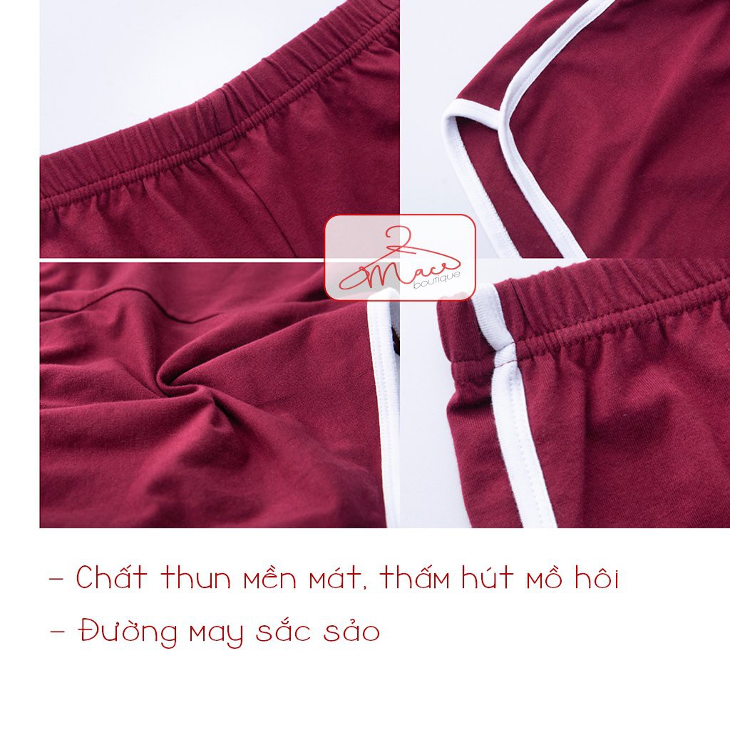 Quần đùi thun nữ ống vừa đồ ngủ nhà shorts co dãn thể thao - MACboutique