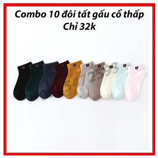 Combo 10 đôi tất gấu cổ thấp giá rẻ