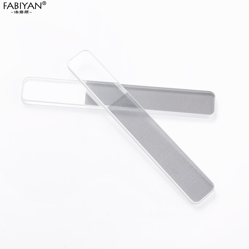 Bộ 1/5 dũa móng tay  bằng thuỷ tinh hai mặt có hộp đựng có thể tái sử dụng FABIYAN