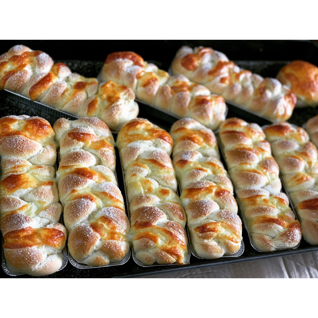 Set 10 khay giấy bạc hình chữ nhật làm bánh mì 300ml ko có nắp