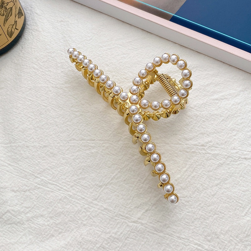 Kẹp tóc đính ngọc trai nhân tạo kiểu dáng thanh lịch cho nữ