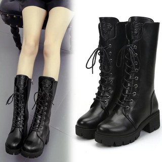 Giày cao gót nữ boots bốt cổ cao ống ulzzang