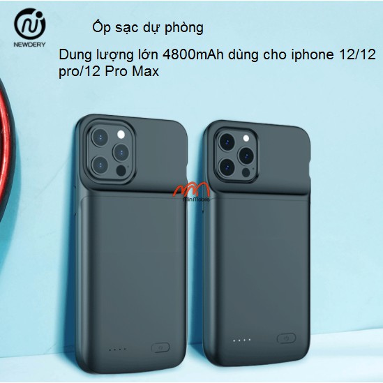 Ốp lưng kiêm sạc dự phòng iPhone 12 Pro Max hiệu Newdery