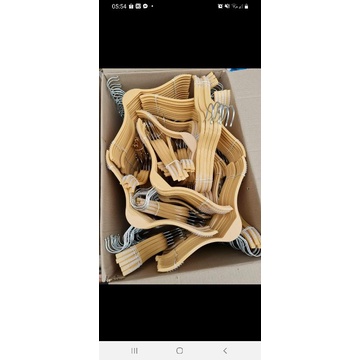 Siêu Phẩm Móc Nhựa Tre Vàng Có Đệm Vai Treo Áo , Váy Size Người Lớn 41Cm (Combo 10 Móc)