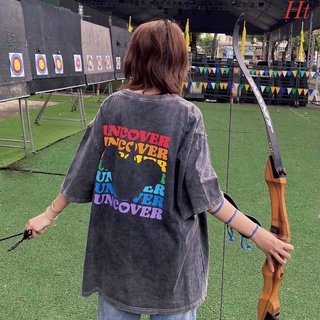 áo thun loang xám đen wash uncover unisex tay lỡ nam nữ basic tee