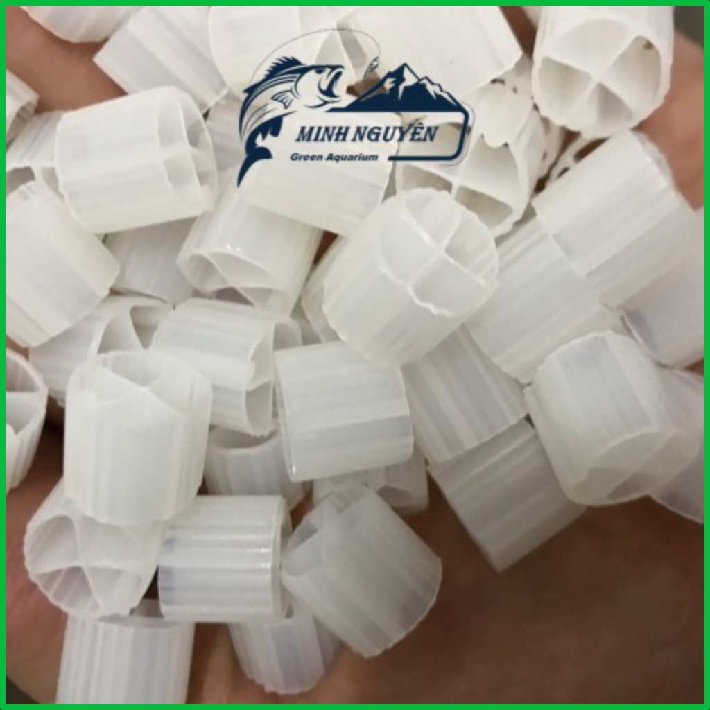 Hạt Kaldnes Hạt Kanet loại 8 6 4 cánh-Vật liệu lọc nước hồ cá, bể cá cảnh 100G
