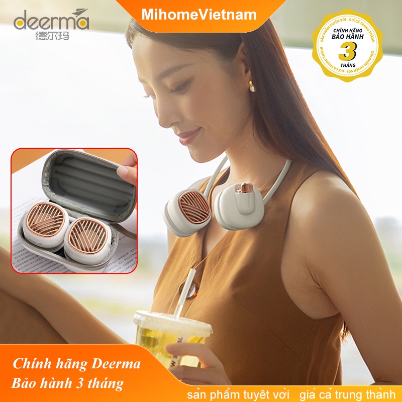 Quạt treo cổ mini Deerma GB100 4 chế độ gió, chạy 6H liển tục di chuyển dễ dàng khi tập luyện thể thao