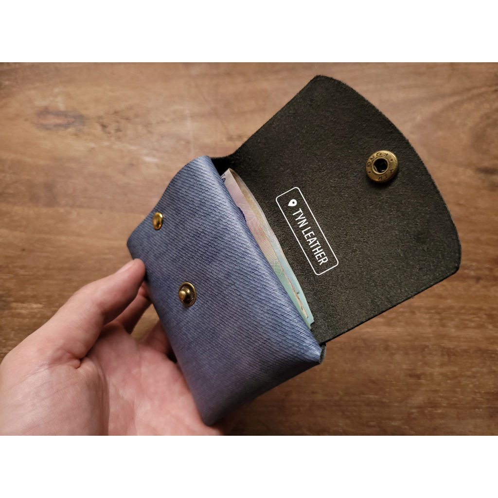 Ví mini da bò thật, Ví mini nam nữ, Ví da handmade, đặt biệt không may