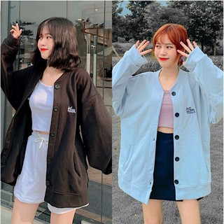 Áo khoác nữ bomber vải da cá thêu con cún xinh xắn