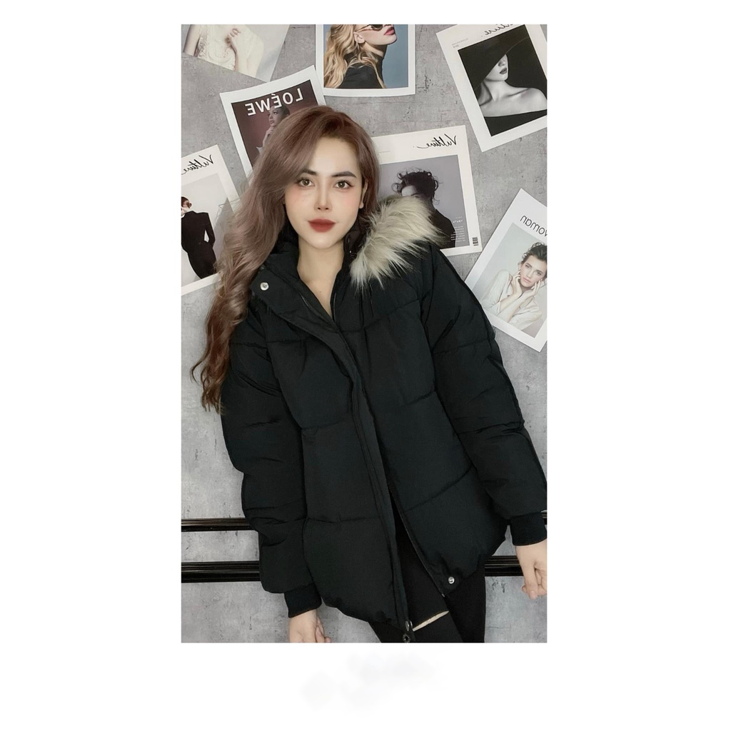 Áo phao béo nữ TEMA cao cấp - áo khoác lông 2021 lông mũ tháo rời cực dày ấm | BigBuy360 - bigbuy360.vn