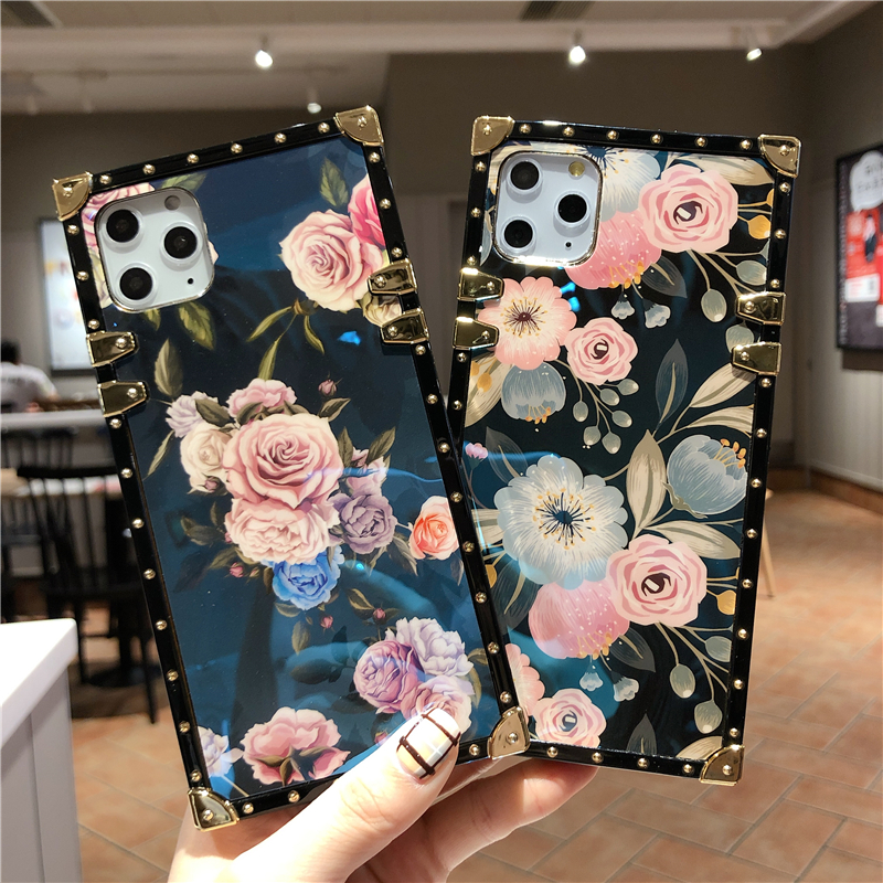 Ốp điện thoại cứng có dây đeo họa tiết hoa cho Samsung M51 M31 M21 M30S M30 A40S M20 M11 J6 J4 Plus J6 J4 Prime