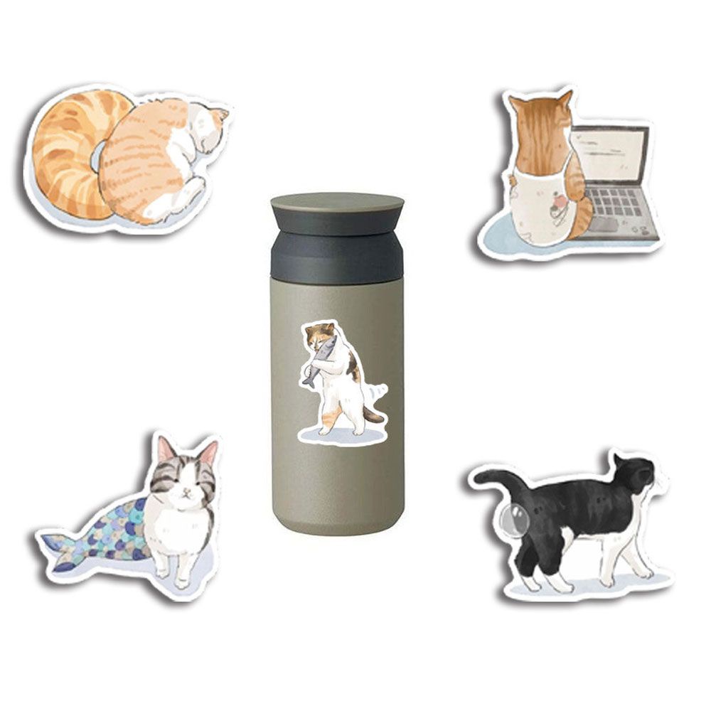 Sticker dán tường chống thấm nước họa tiết mèo dễ thương bắt mắt