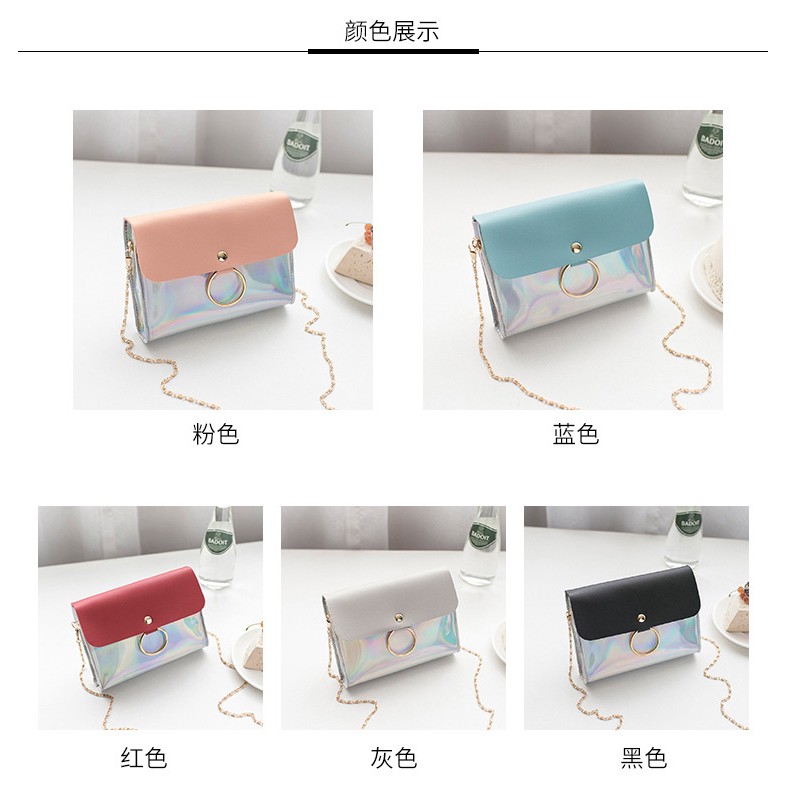 Túi đeo vai chất liệu nhựa laser