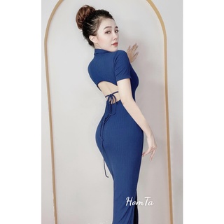 Đầm Body Hở Lưng Cột Dây , Đầm Dây Lưng
