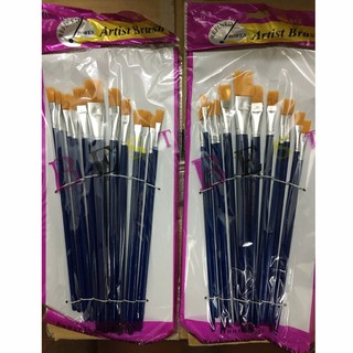 Bộ Cọ Lông Vàng Mềm 12 Cây - Bút Vẽ Lông 12 Cây