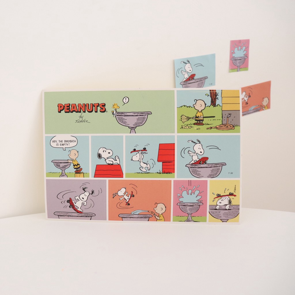 Nhãn dán hình Snoopy hoạt hình dễ thương dùng để trang trí
