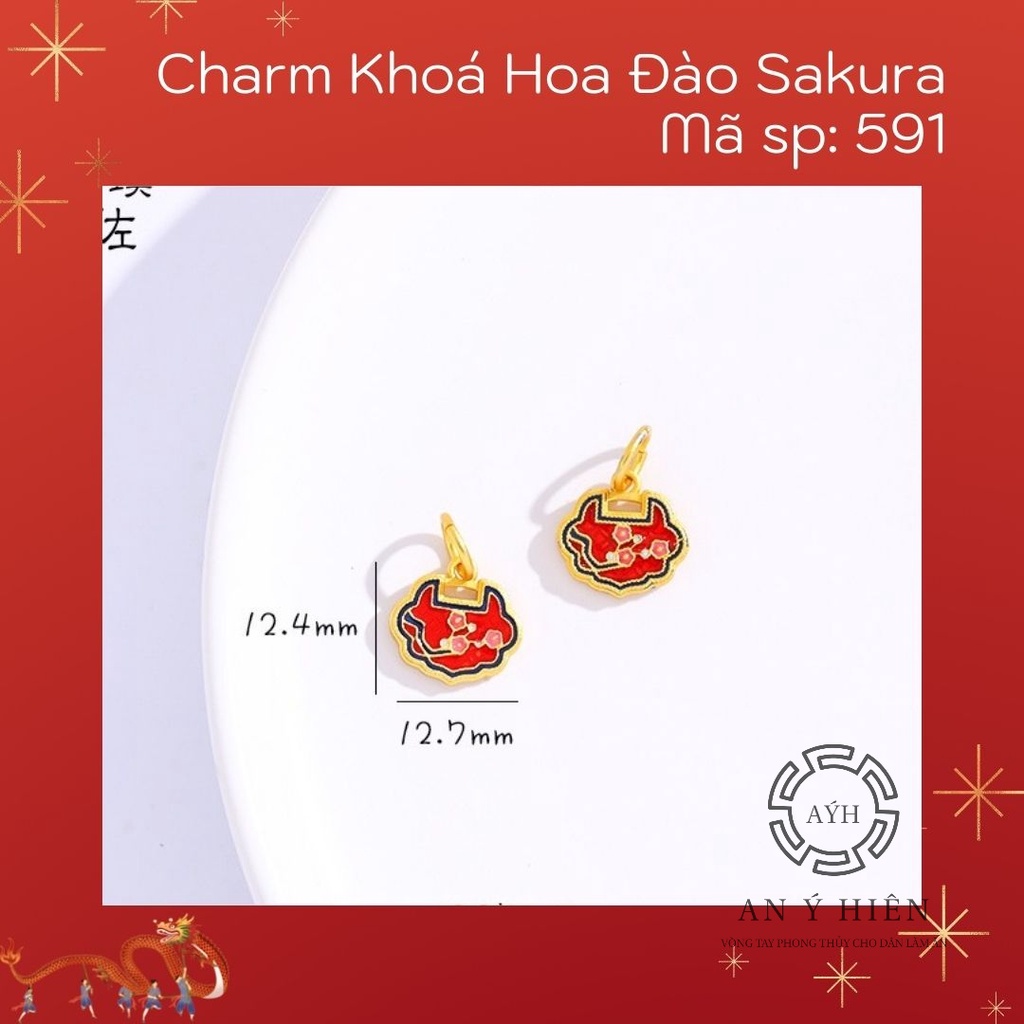 Charm Khóa hoa đào Sakura #C591 ( An Ý Hiên)