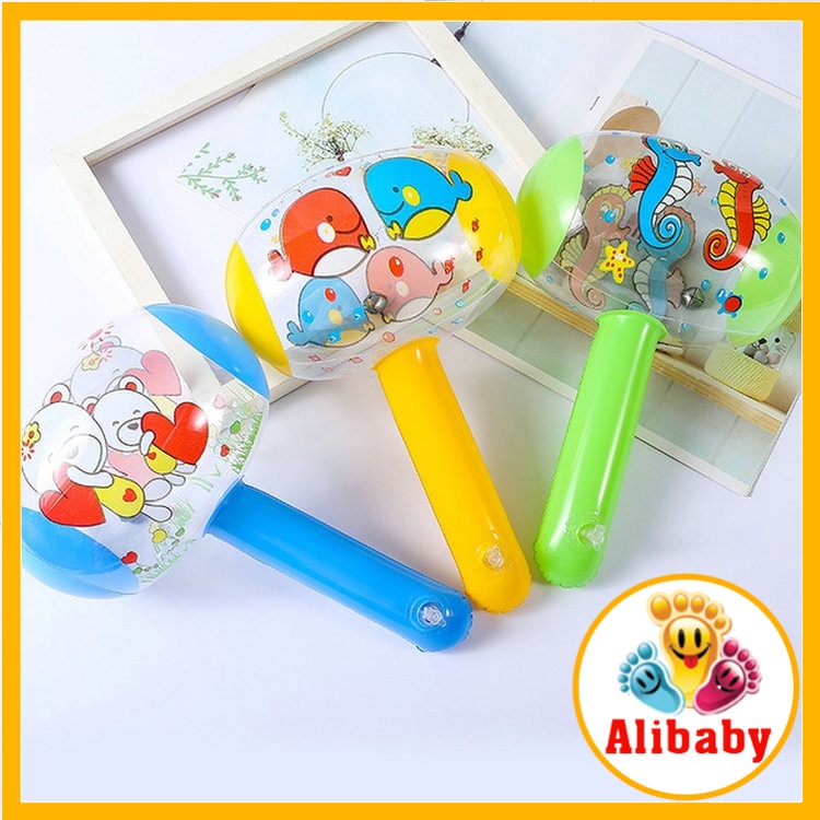 Bóng bay búa bơm hơi có âm thanh, đồ chơi bóng phao hình cây búa cho bé E867