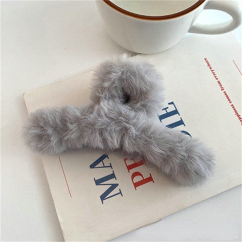 Kẹp tóc lông nhung màu kẹo dễ thương phong cách Hàn Quốc thời trang thu đông cho nữ