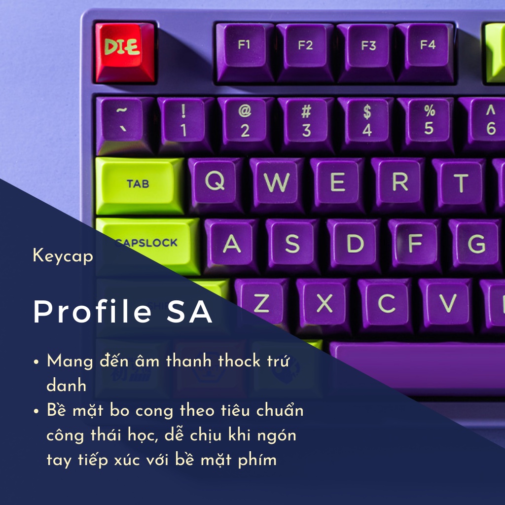 Bộ keycap SA Troubled Minds profile ABS nút bàn phím cơ - Kicap