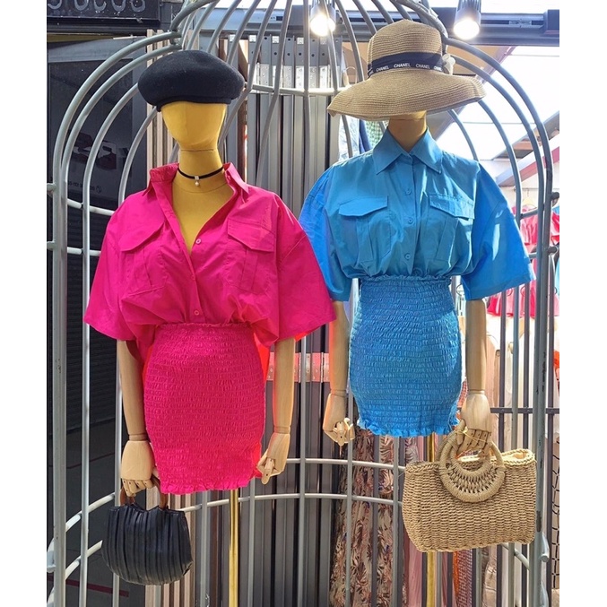 Set áo sơ mi chân váy ôm