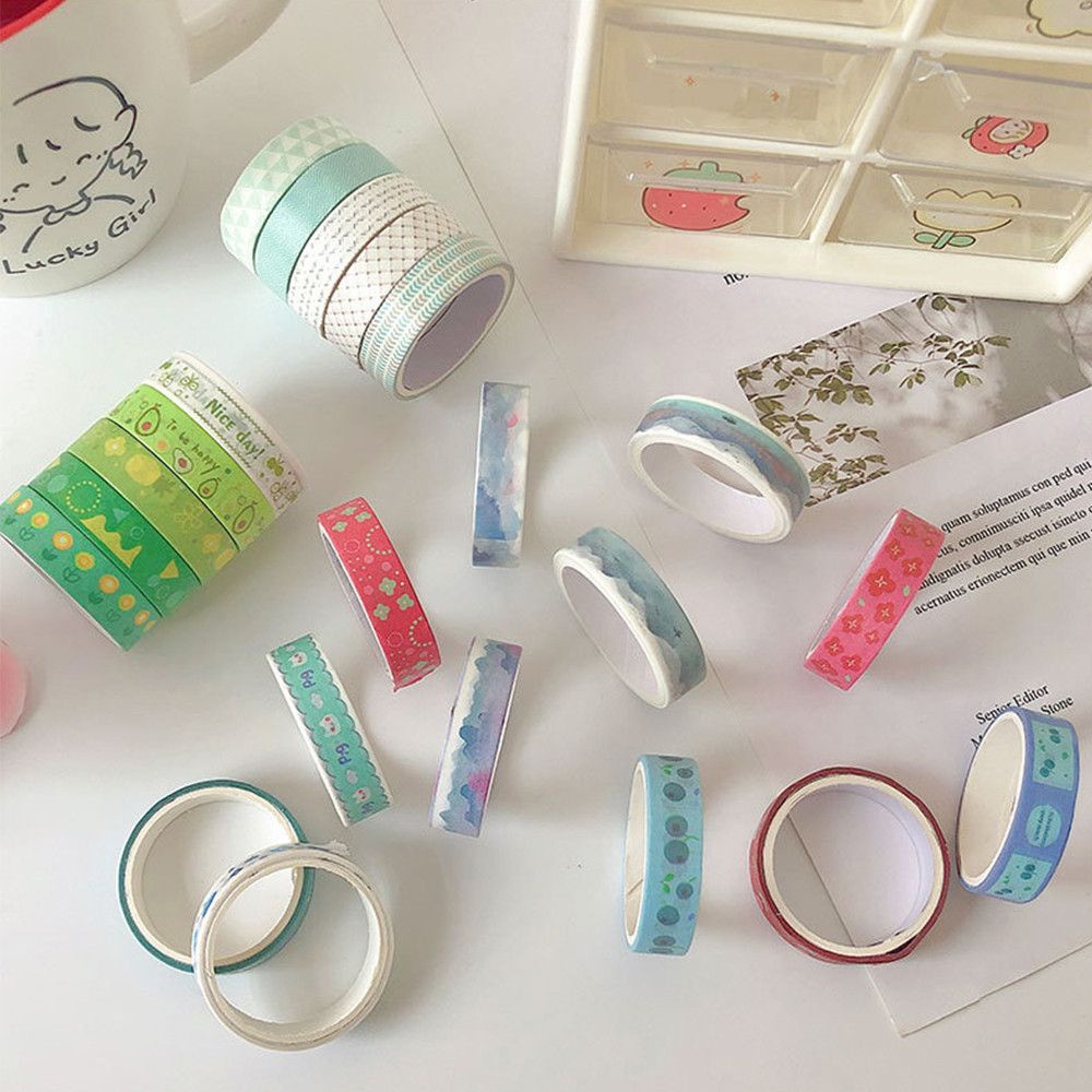 Set 5 cuộn băng keo dán trang trí sổ tay thủ công