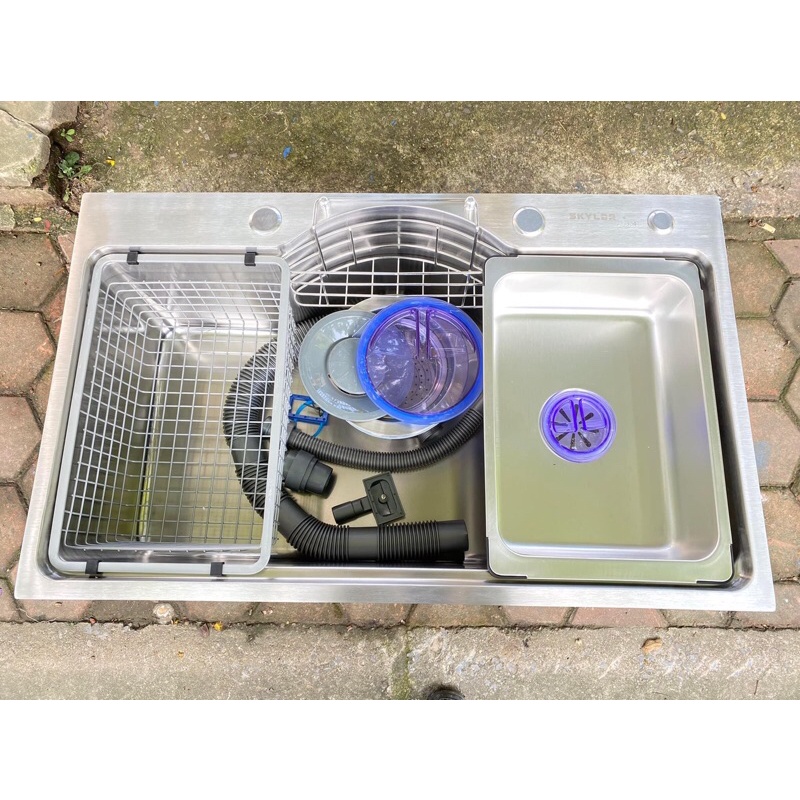 Chậu rửa chén bát 1 hố kích thước lớn chuẩn inox 304