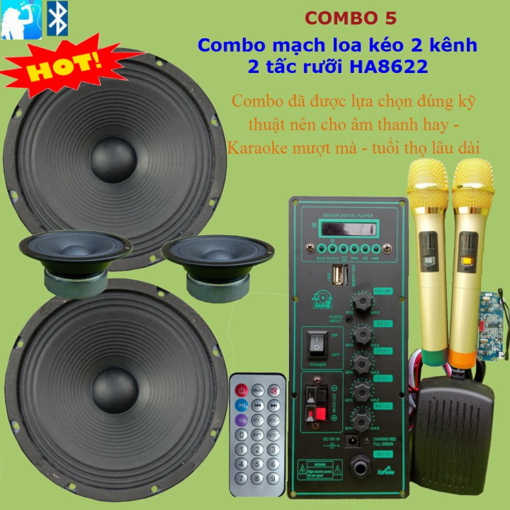 Combo mạch loa kéo 2 kênh 2.5 tấc HA8622