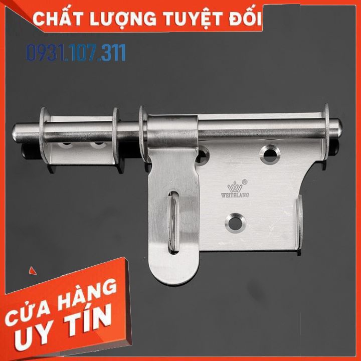 Chốt khóa cửa, then khóa cửa bằng vật liệu thép không gỉ K04 loại 4 inch, 6 inch