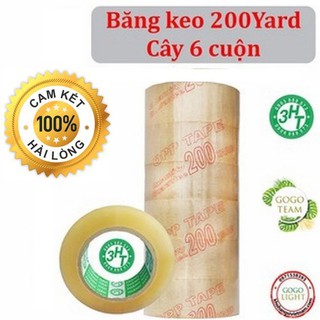 Băng keo 200 yard trong đục (6 cuộn - nặng 1kg6 - trợ ship 5k)