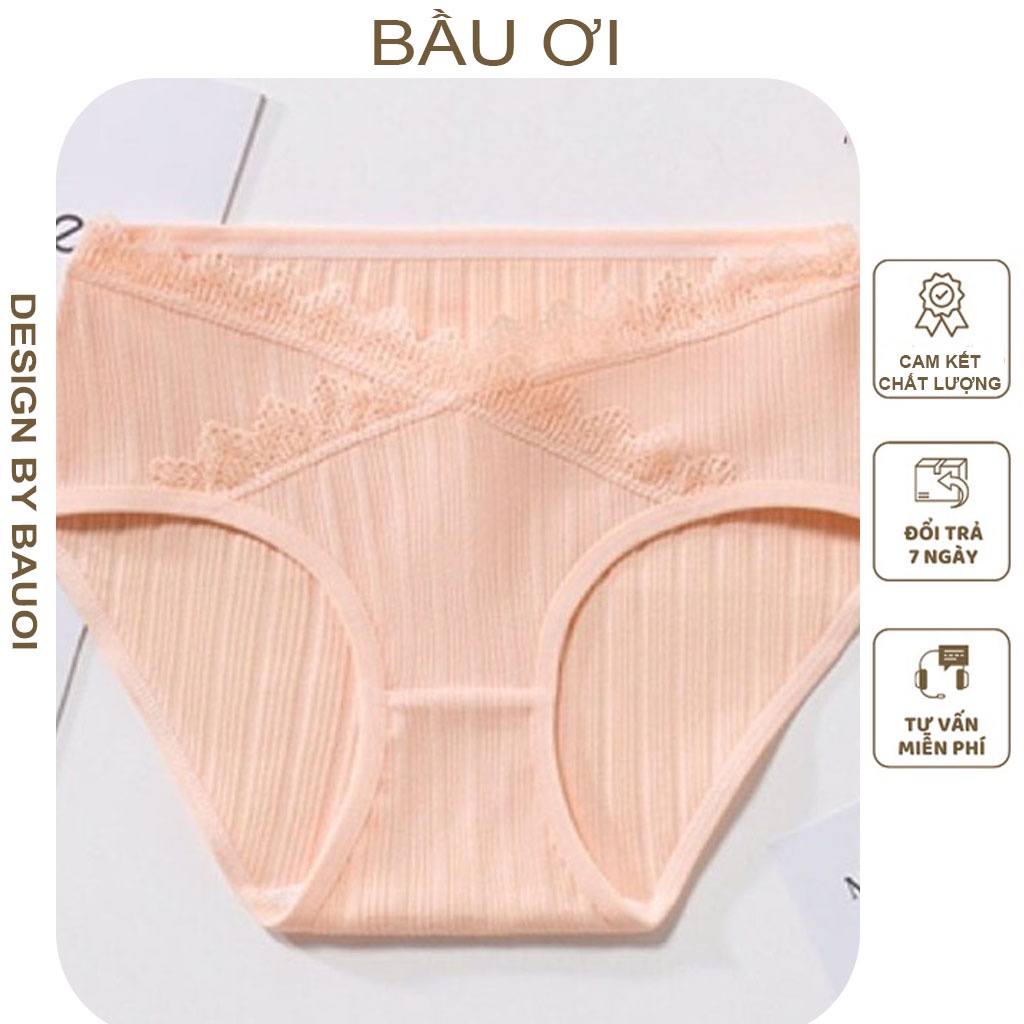 [BAUOI QL01] QUẦN LÓT BẦU CẠP CHÉO REN MỀM MỊN CHẤT COTTON HÀNG ĐẸP - NỘI Y BÀ BẦU