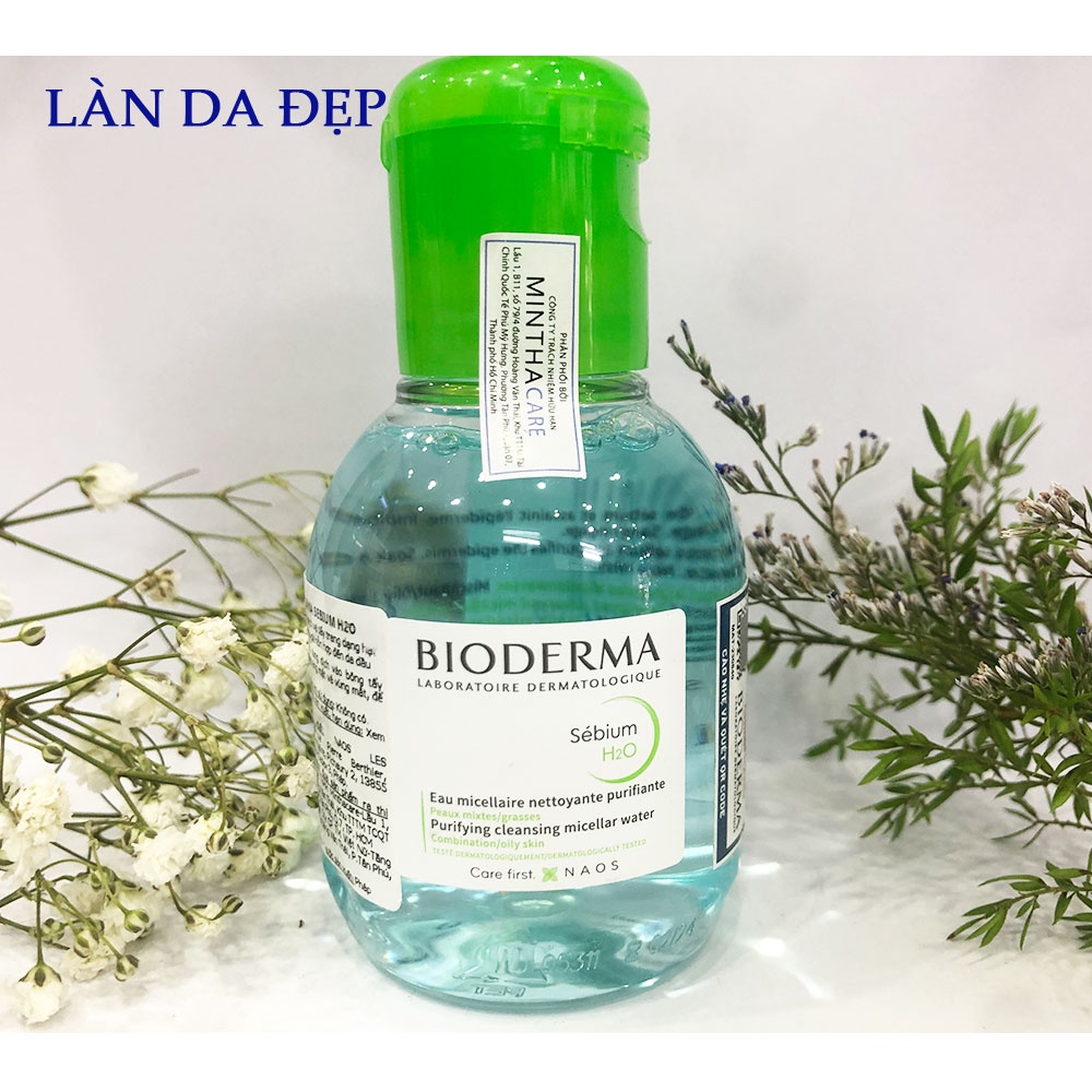 Nước tẩy trang Bioderma Sebium H2O chai xanh dịu nhẹ không cồn làm sạch sâu dành cho da dầu da mụn chai 100ml đến 500ml