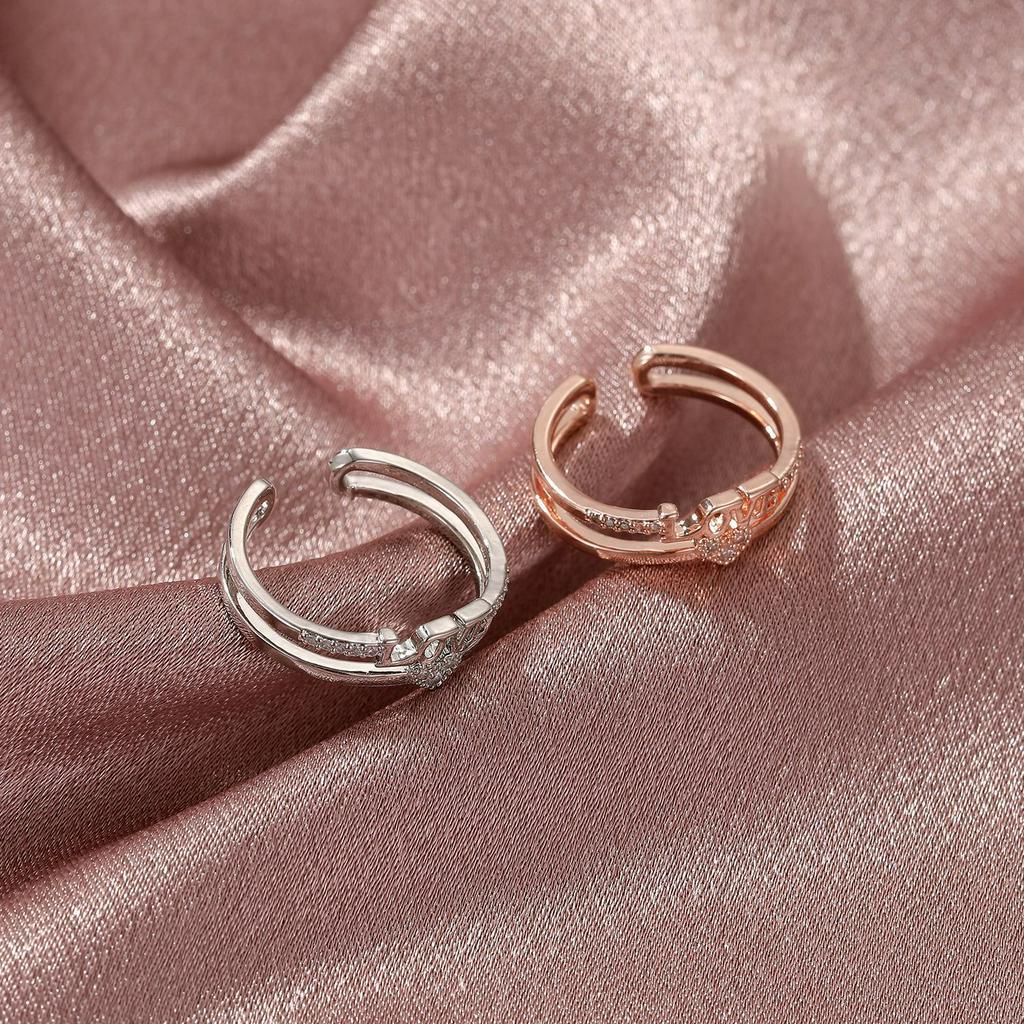 Nhẫn Đeo Tay Kim Loại Khắc Chữ Phong Cách Hàn Quốc Cho Nữ