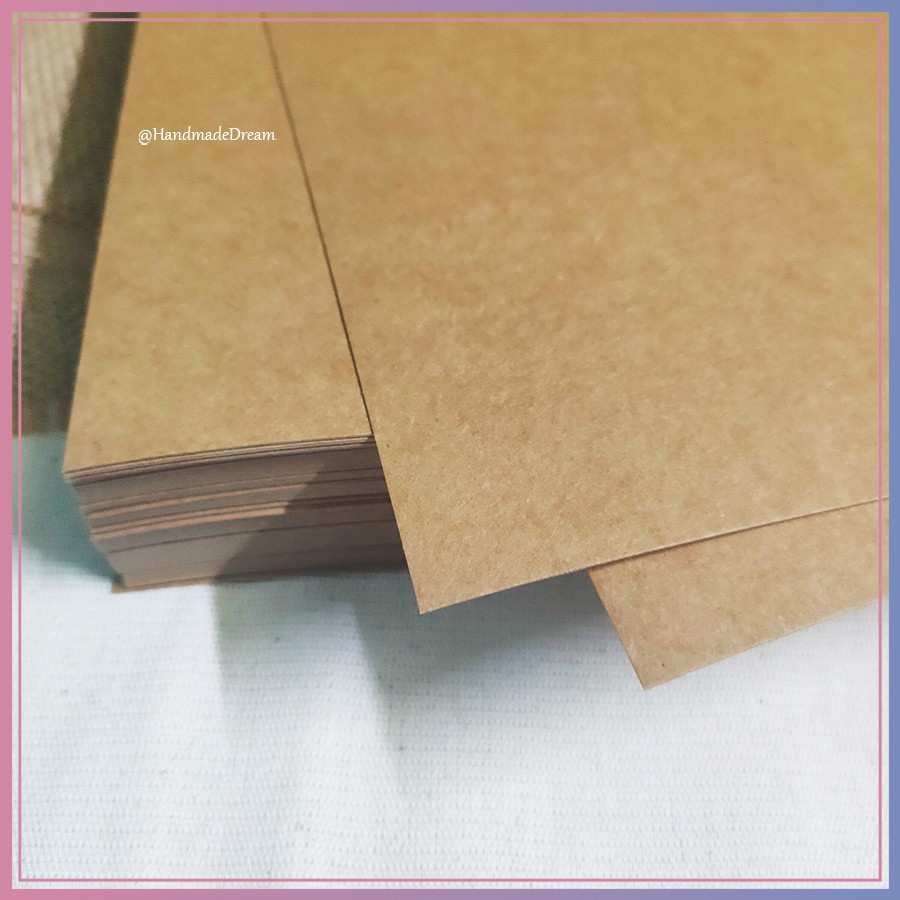 Giấy Kraft A4 định lượng 350gsm làm thiệp - Scrapbook chuẩn tone Vintage - Giấy 2 mặt